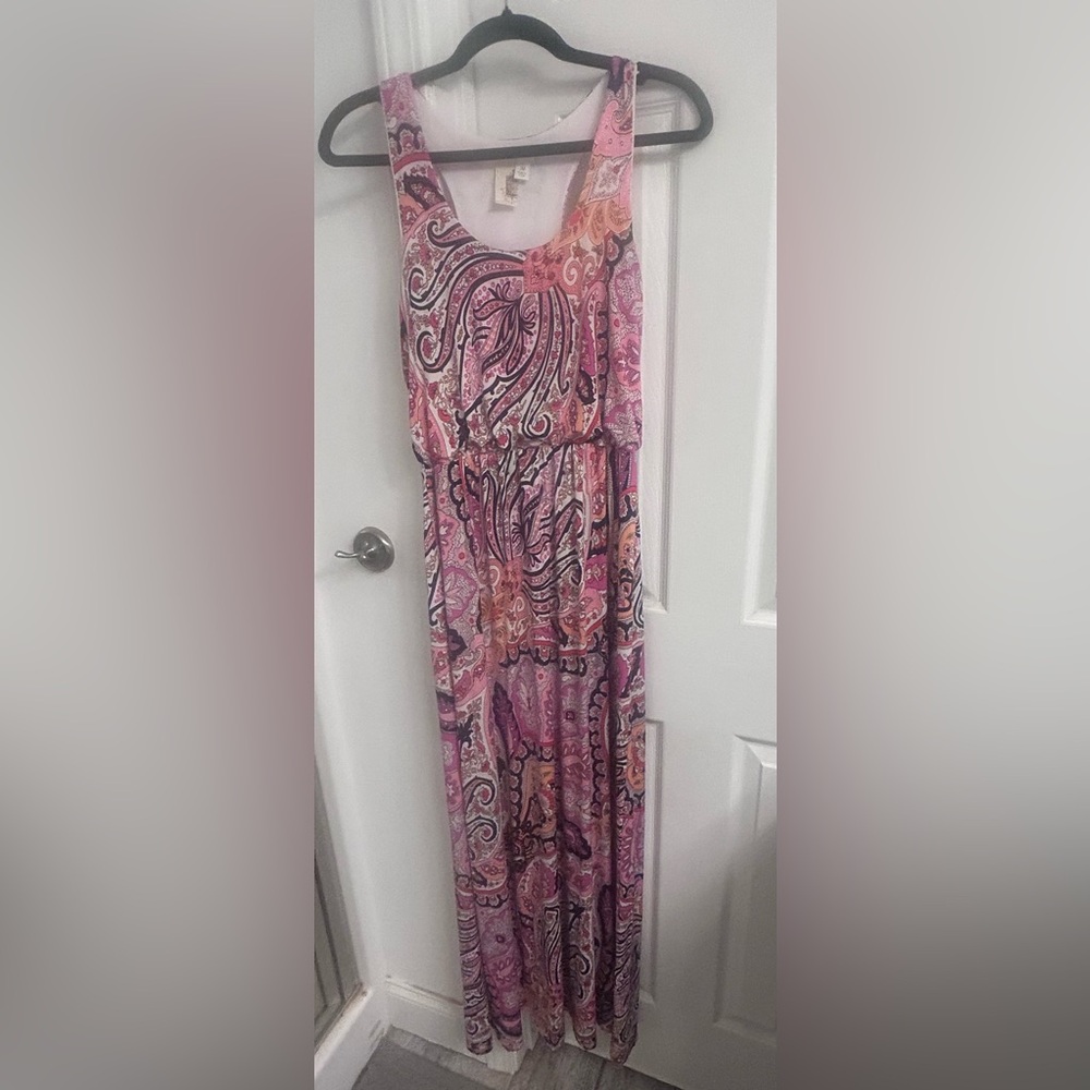 Pink Paisley Maxi Dress